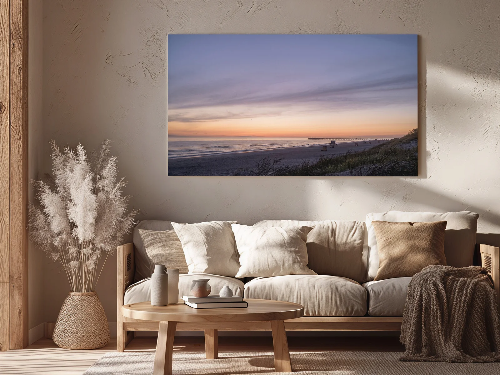 Soft Evening canvas print in a living room
