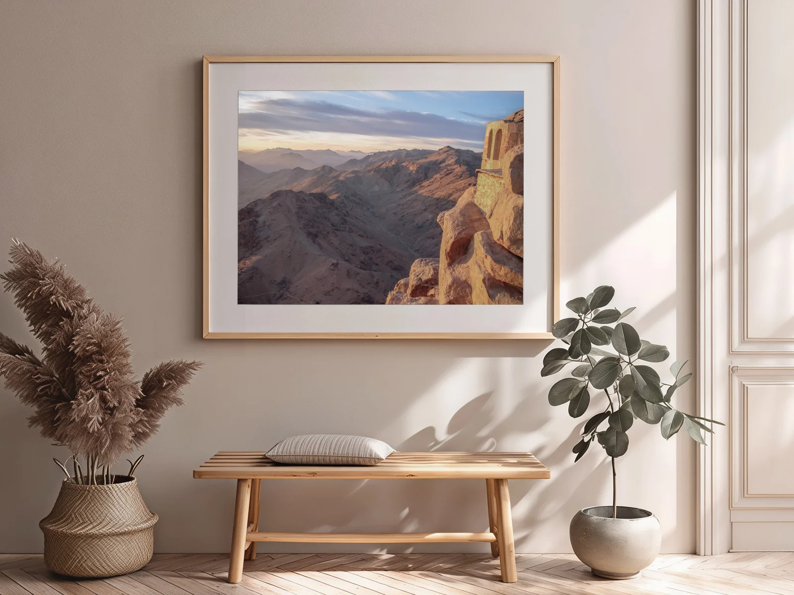 Stone Horizon art print in a styled interior